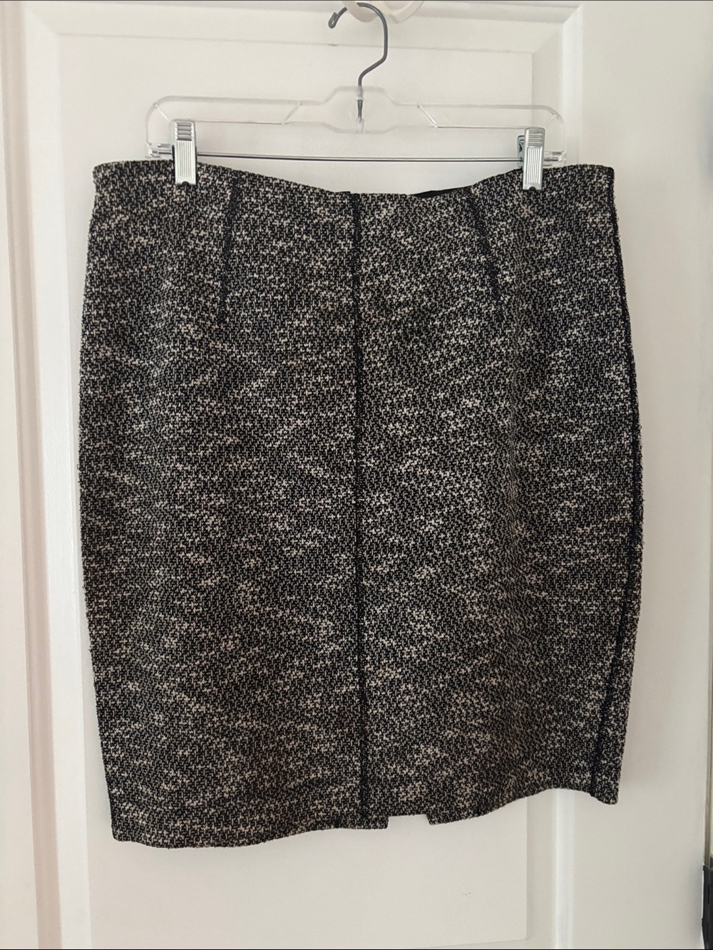Ann Taylor Black and White Tweed Pencil Skirt